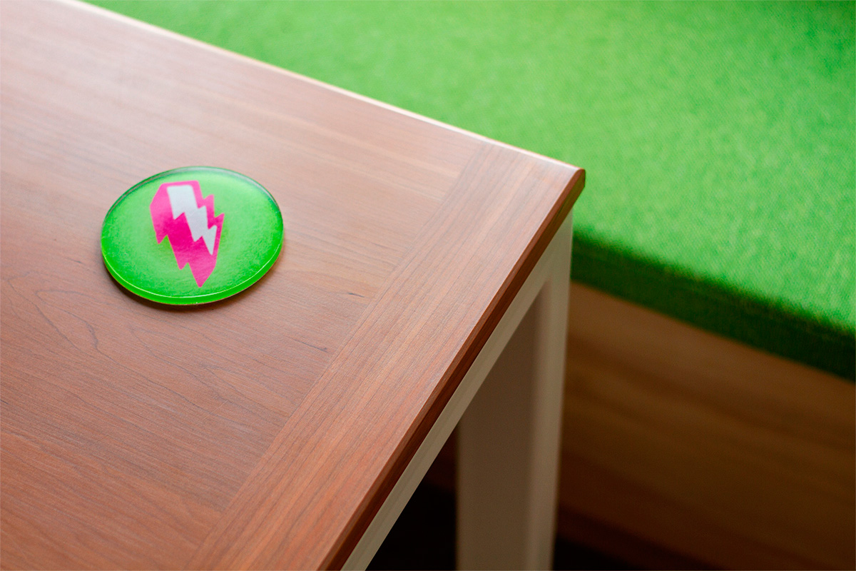 cherry meeting table at leap design studio in cornwall